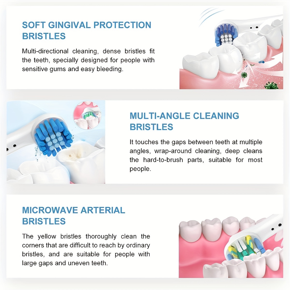 Têtes de brosse à dents de rechange, 10 pièces, compatibles avec oral-b Braun, têtes de brosse à dents électrique professionnelle