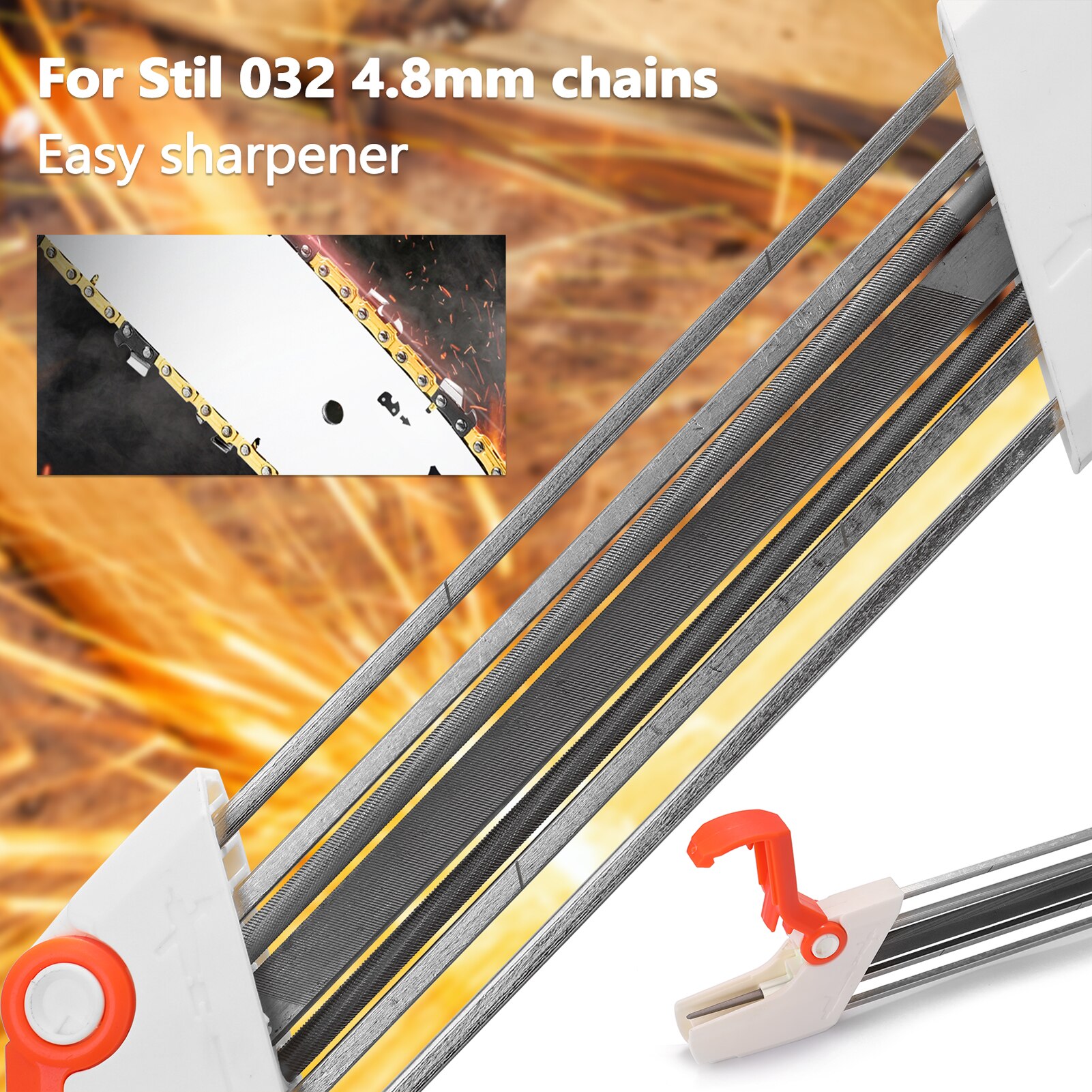 2 in 1 4.8mm Mini Manual Sanding Chains-Tool Chainsaw-Chain File Sharpener Chain/Grinding Tools Portable Tools