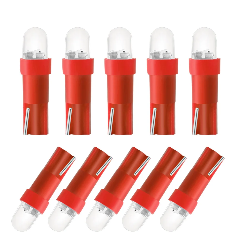 Bombillas LED T5 para coche B8.5d, luces de velocidad para salpicadero de coche, accesorios de lámpara Interior para coche, lámparas de interruptor lateral para salpicadero de 12V: Blanco