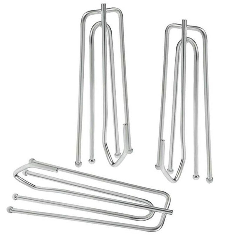 100 stk/parti gardin teip krok Brann gaffel krok gardin tilbehør gardin klut ringe klemme spor 4 stifter klype plisse krok klips