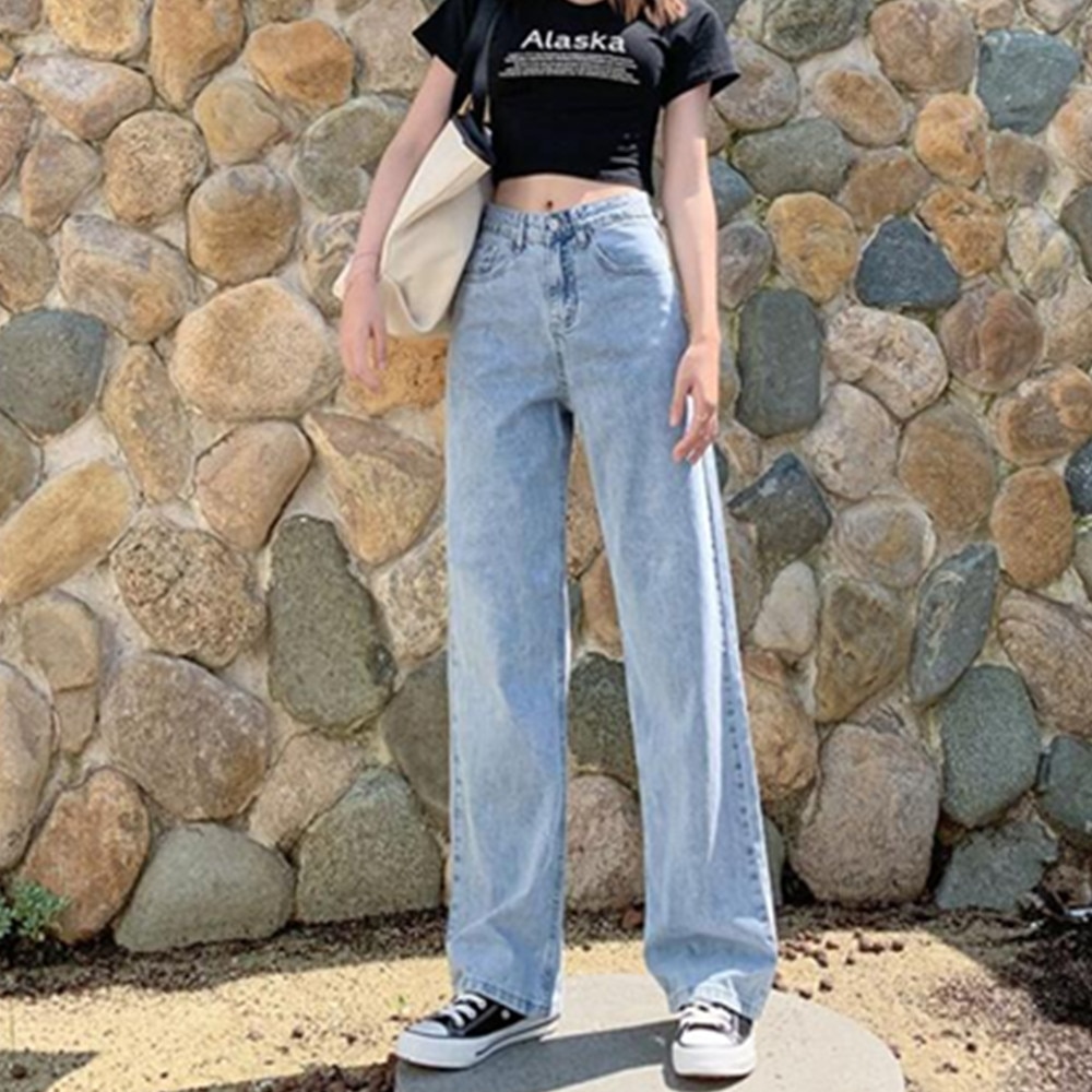 Streetwear Vintage Woman Jeans High Waist Clothes Wide Leg Denim Clothing Summer Harajuku Loose Pants