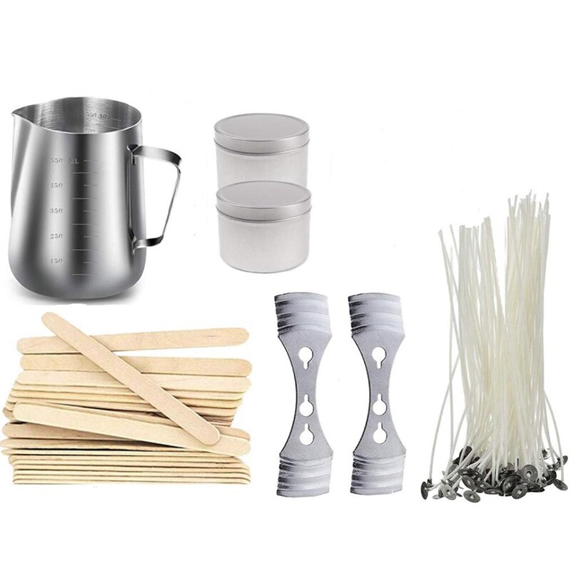 Kaars Maken Kit Bevat 550 Ml Rvs Melting Pot, Pre-Wax Kaars Lont, lont Center Apparatuur, Kaars Pot En Roer S