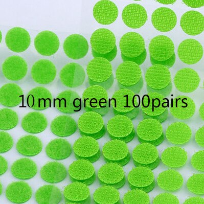 100pairs 10mm Velcros Strong Self Adhesive Fastener Tape Round Dots Magic Nylon Hook Loop Sticker Tape Sewing Craft DIY: 10mm Green