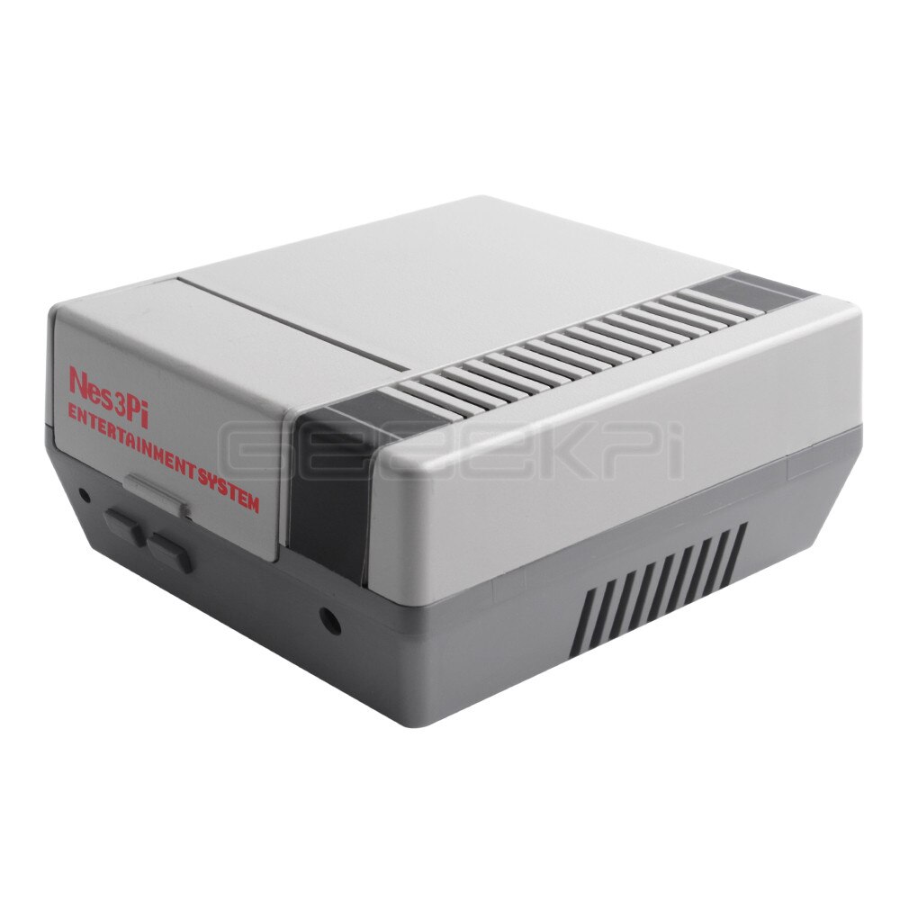 GeeekPi Nes3Pi NES Style Case Kit ABS Functional Cooling Fan Heatsinks Screwdrivers for Raspberry Pi 3B+ / 3B /2B