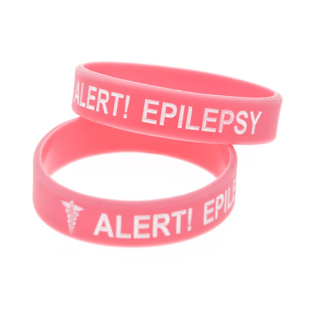 Obh 1pc farver udfyldt alarm epilepsi silikone armbånd i børnestørrelse