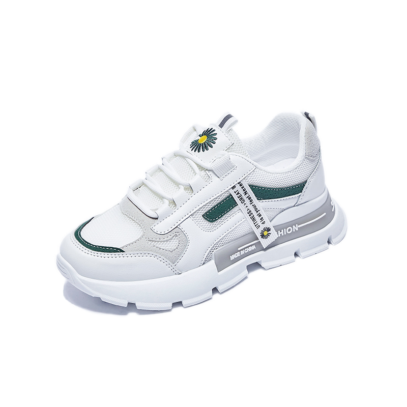 Tenis Femenino de malla transpirable para mujer, zapatillas de deporte blancas de fondo grueso y suave, deportivas para Fitness, novedad de