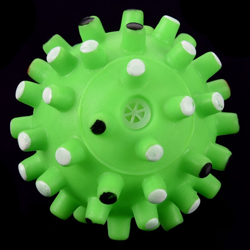 Grüner ball, haustier, hund, katze, welpe, quietscht, macht quakgeräusche, lustiges spielzeug, kaut