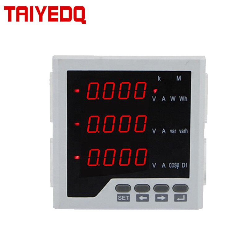 96*96mm Three Phase LED Multi-function digital display meter with RS485 split screen digital electric meter RH-3D3J