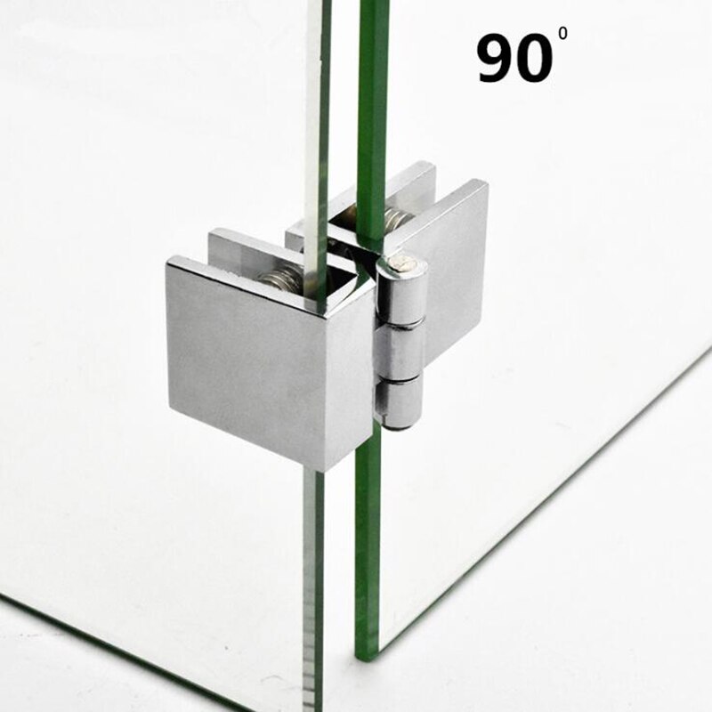 1Stck 0/90/180 Grad Glas Klemme Legierung Scharnier Bar Glas Tür Schränke Schaufenster Scharnier Hardware- Geeignet für Glas Dicke 5-8mm: 90 Grad