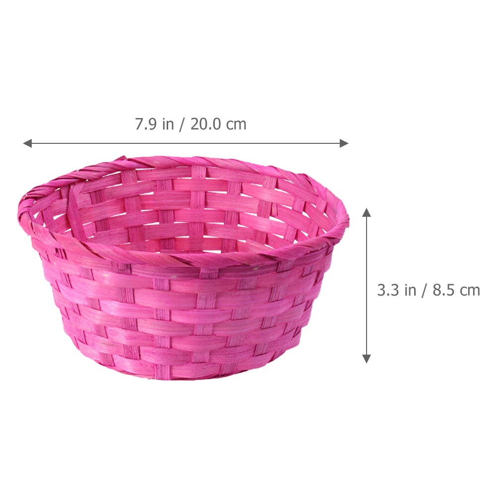 2pcs Storage Basket Durable Practical Easter Basket Fruits Basket Bamboo Baskets for Home Easter Festival