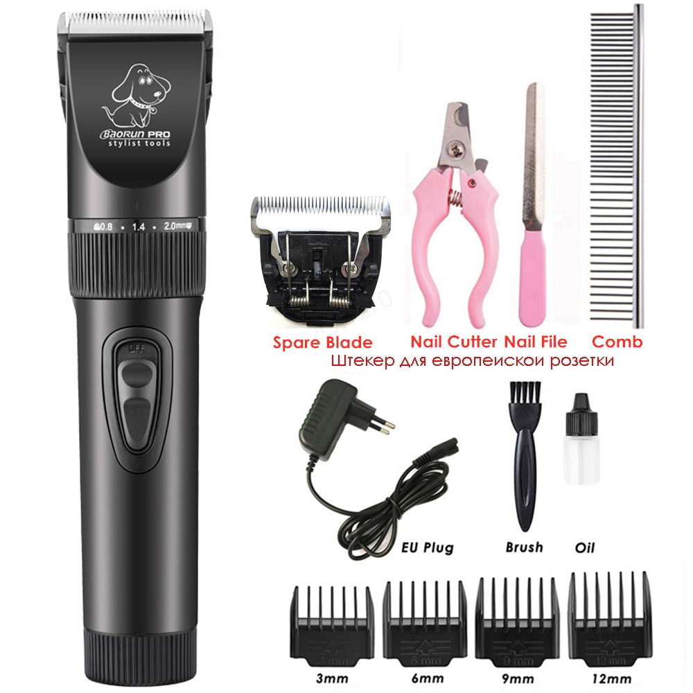 BaoRun Professinal Electric Pet Clipper Dog Hair Clippers Grooming Machine For Dogs Cat Cordless Trimmer Shaver Pets Haircut Kit: Add B Tool Set