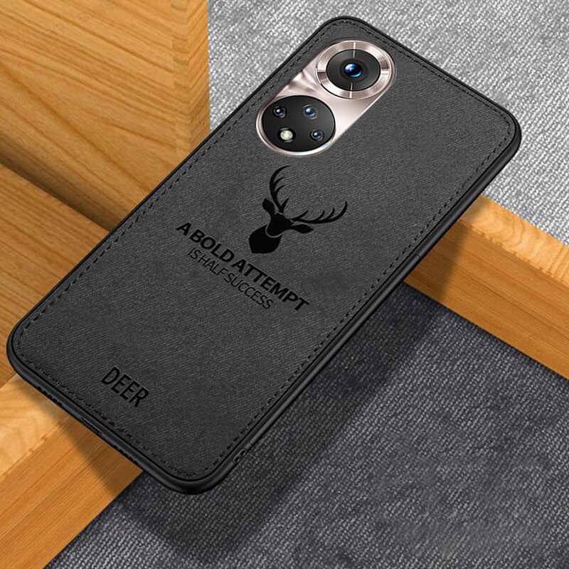 Negócio pano macio cervos caso de telefone para huawei honor 50 / 50 lite/50 pro silicone + capa para computador: Honor 50 Pro / BlackD