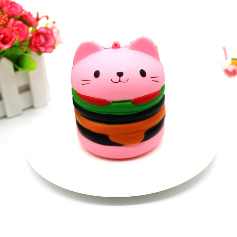 Jumbo squeeze squishy eenhoorn langzaam rijzende antistress melkkat hamburger squishy speelgoed squishies antistress kinderen: Hamburger roze