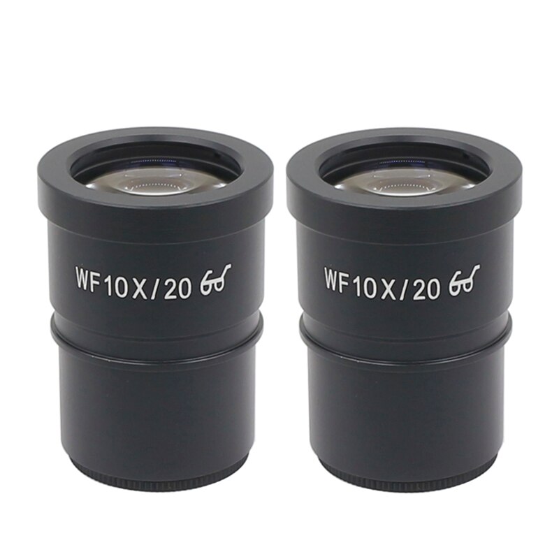 Lente Ocular WF10X de campo amplio, lente Ocular óptico de alto punto Ocular para microscopio estéreo, campo de visión de 20mm o 22mm, 10X, 1 par