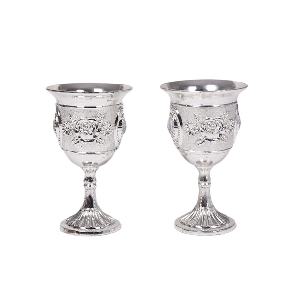 Metal Small Wine Glass Goblet Goblet Carved Retro Stemware For Home Bar Party Small Wine Glass Inlaid With Gems