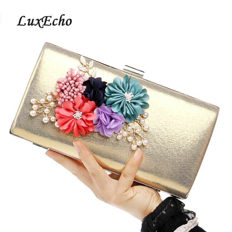 LuxEcho Flap small Evening bags women's bags Day Clutches Golden/Silver handbags Bride Wedding purse