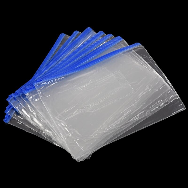12 x A5 Blue Zip Zippy Bags -Document Clear Plastic Transparent Storage bag