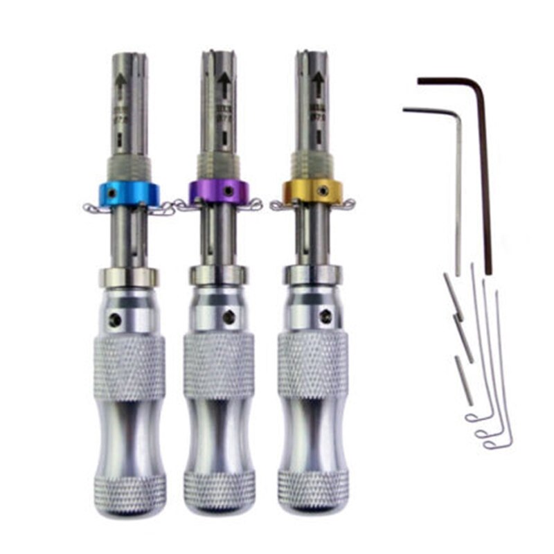 3 szt. 7 pinów regulowane rurowe wytrych robić zamków ze stali nierdzewnej zapiekanka Szpilka ulga kowal Zamek narzędzia 7mm/.5mm/7.8mm pełne zestawy