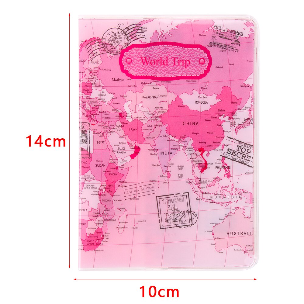 Dünya haritası seyahat pasaport kapağı PVC tutucu seyahat pasaport kılıfı marka pasaport tutucu klasör çantası ofis malzemeleri