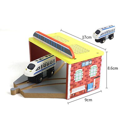 DIY Holz Track Holz Eisenbahn Zubehör Zug Track Eisenbahn Zubehör Bus Station Regenbogen Brücke Track: 8