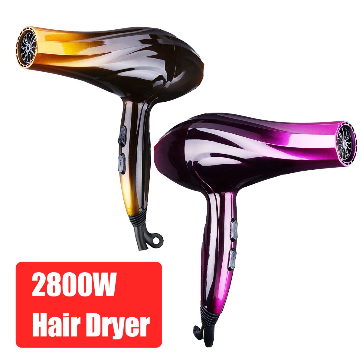 2800w 220v haardrogers met instelbare snelheid anion kapsalon en koude wind reis haardrogers 4 niveaus