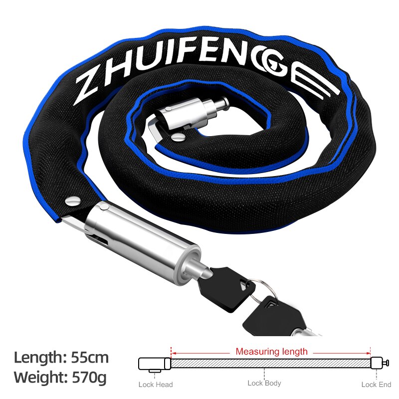 Xunting Bicycle Chain Lock Safety Metal Anti-theft Bicycle Chain Lock Waterproof and Rust-proof Chain Lock Bicycle Accessories: 8-65cm