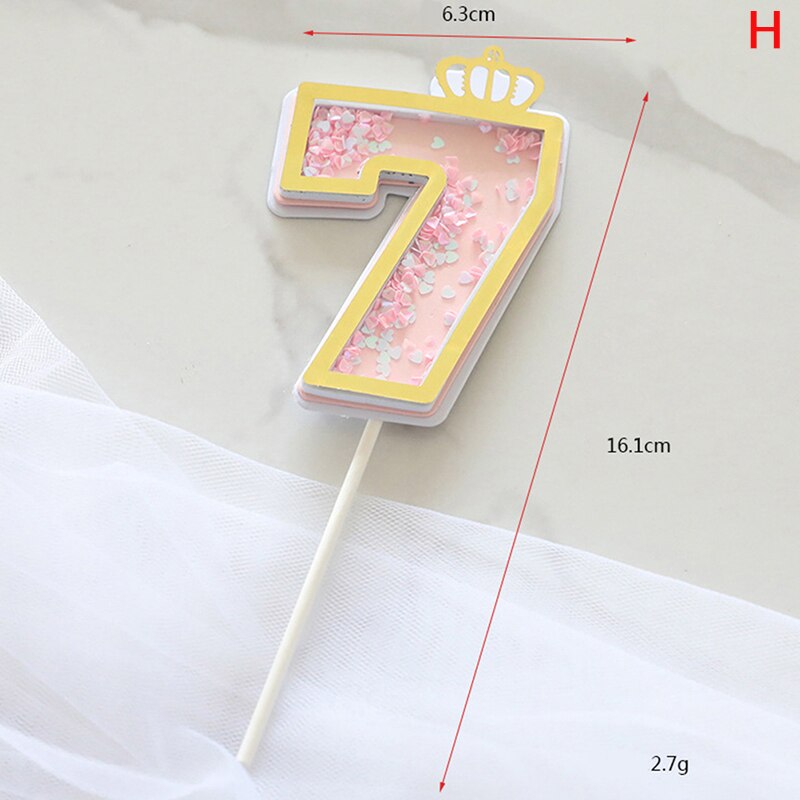 1pcs Number Cake Toppers Baby Shower Birthday Decoration Birthday Party Cake Insert Cake Decoration Wedding Cakes Dessert Decor: 7