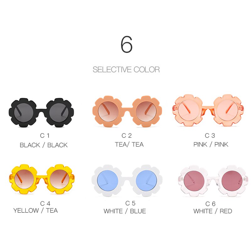 Kinderen ronde bloemen zonnebril jongen meisje bril gradiënt lens zonnebril voor merk kinderen loveliness shades  uv400