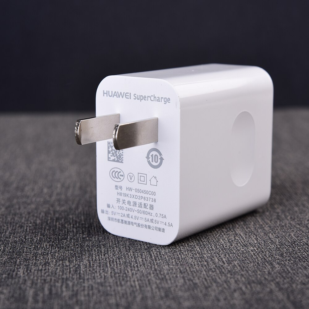 Originele huawei 5v/4.5a supercharger adapter 5a type c usb kabel voor  p9 p10 plus  p20 p30 p40 pro mate 9 10 20 30 pro honor 10: Amerikaanse oplader