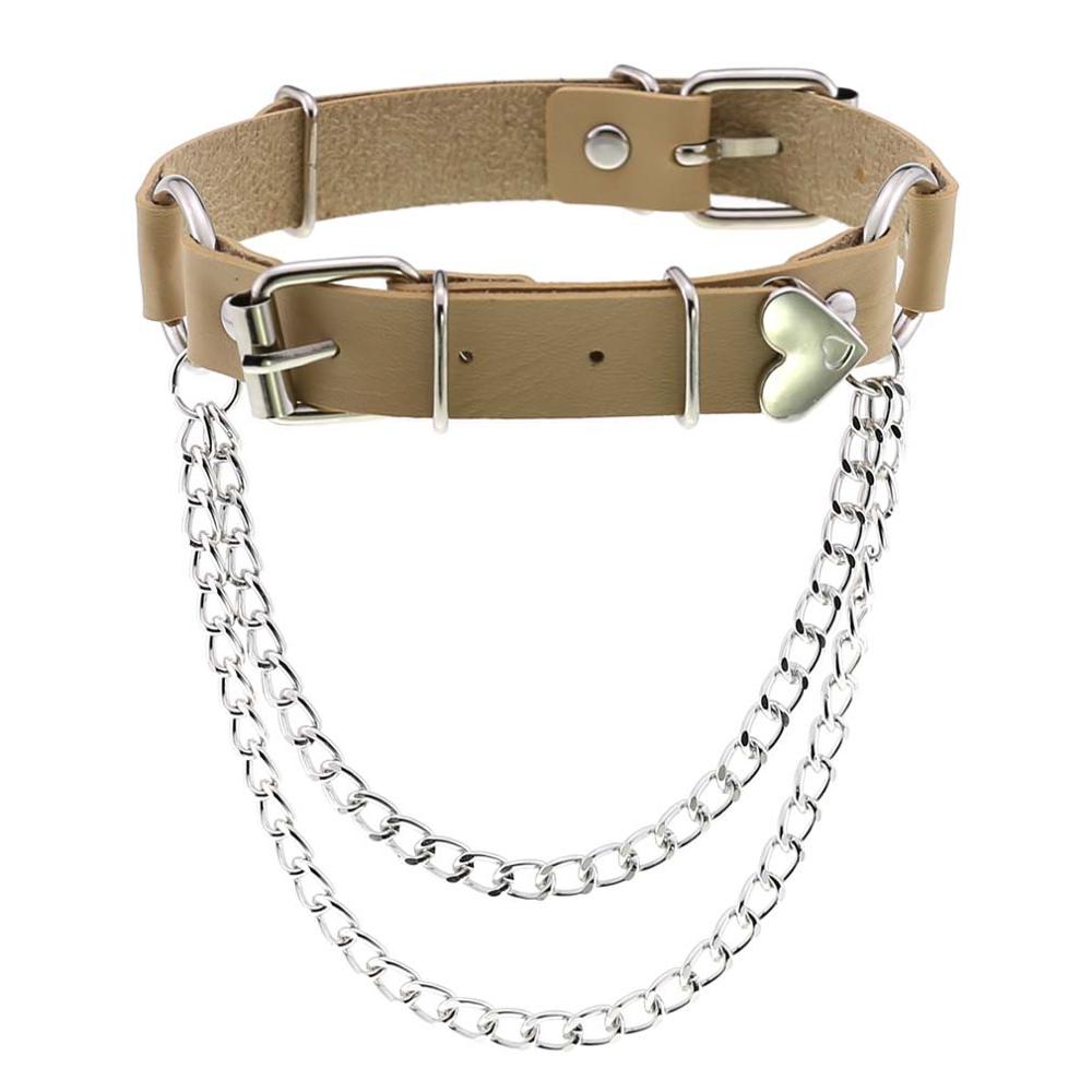 Perzik Hart Choker Ketting Goth Kleding Harajuku Ketting Punk Gothic Kwastje Hals Ketting Sieraden Voor Vrouwen Valentijnsdag: Kobalt Violet