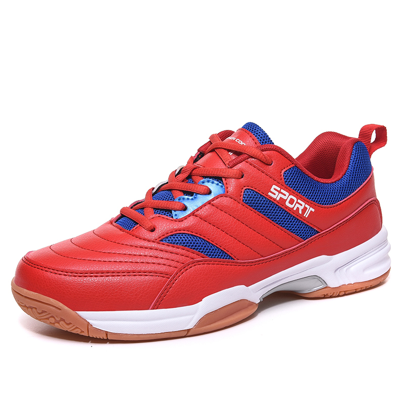 Badminton Schoenen Mannen Ademende Anti-Gladde Sport Schoenen mannen Training Athletic Shoe Lace-up Tennis Sneakers mannen Schoeisel: Rood / 8.5