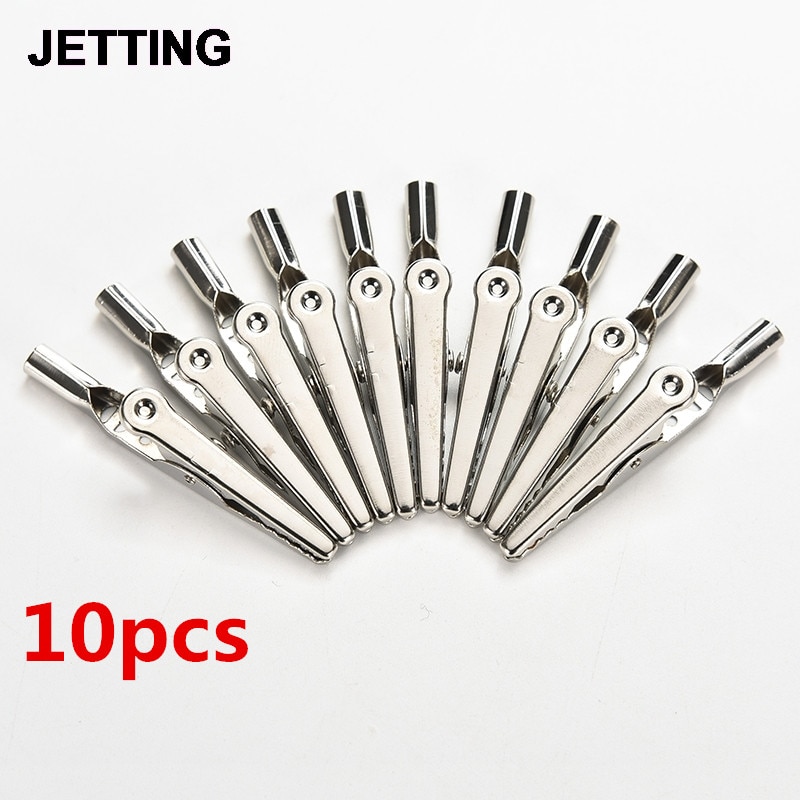 10pcs/lot Insulated Crocodile Clips Cable Lead Testing Metal Alligator Clips Clamps 52mm 48mm 45mm 28mm