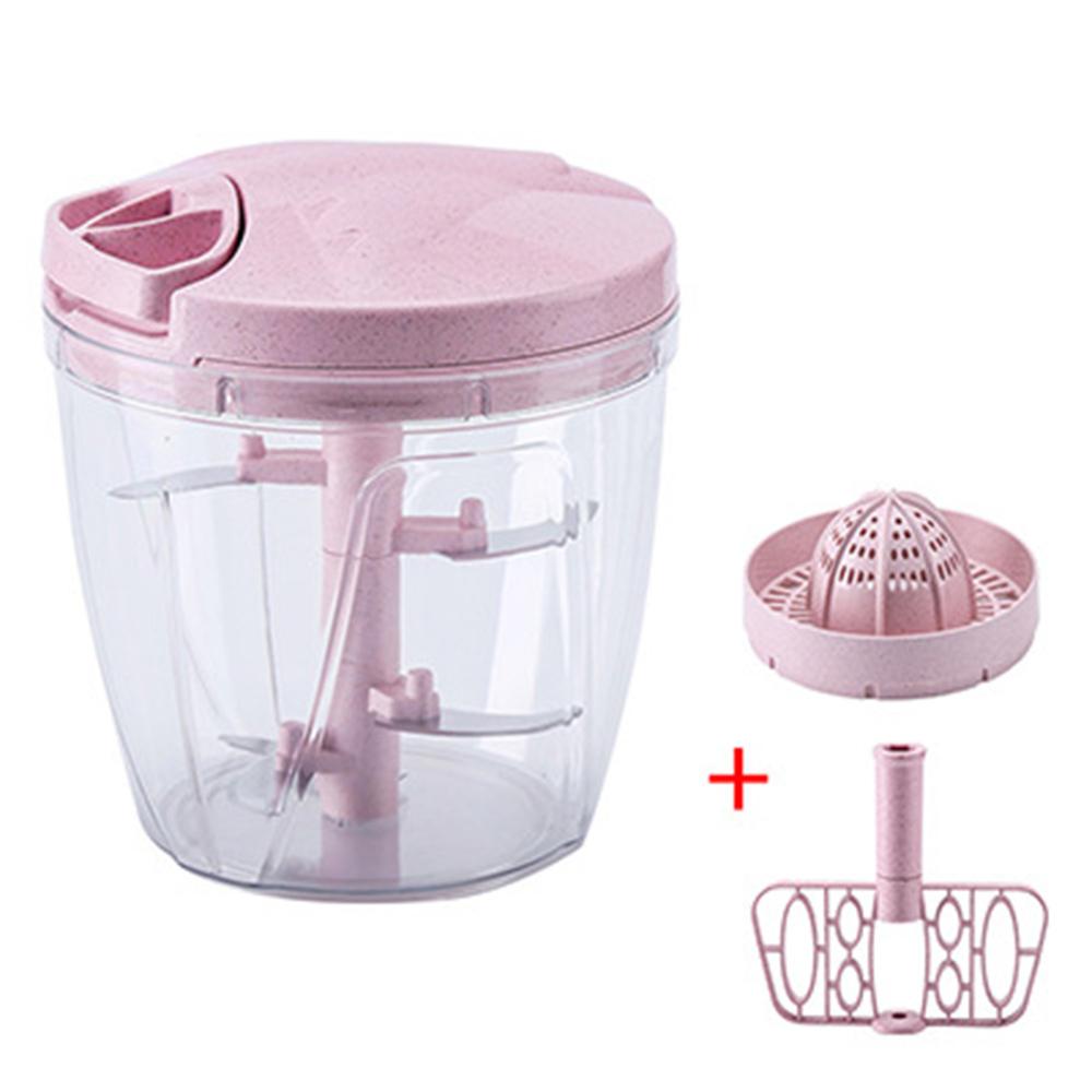 Handbediende Vleesmolen Koken Machine Plantaardige Chopper Ei Mixer Juicer Voor Thuisgebruik Keuken Accessoires Koken Gereedschap: pink L