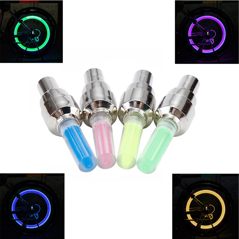 1 Stuks Fiets Led Verlichting Wiel Ventieldopjes Fiets Accessoires Fietsen Lantaarn Spaken Fiets Lamp Mtb Fiets Accessoires