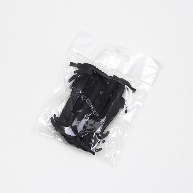 Lacets élastiques en Silicone pour baskets, sans attaches, faciles à mettre et à enlever, pour paresseux, unisexe, 12 pièces/1 ensemble: Black