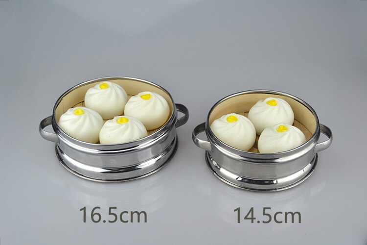 1set Stainless Steel Cookware Bamboo Steamer with lid Chinese Kitchen Cookware For Cooking Fish Rise Pasta Vegetables Dim