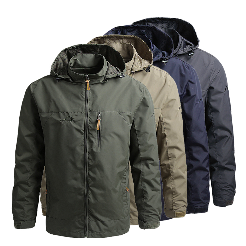 Coupe-vent Hommes DulJacket Imperméable En Plein Air À Capuche Manteau Sports Militaire Taille Européenne S-5XL Terrain Escalade Mince Outwear