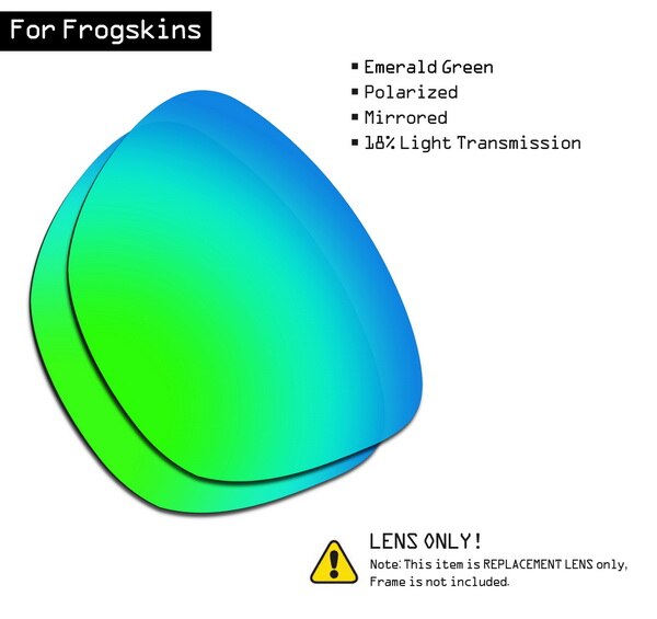 Smartvlt polariserede solbriller udskiftningslinser til oakley frogskins - smaragdgrøn: Default Title