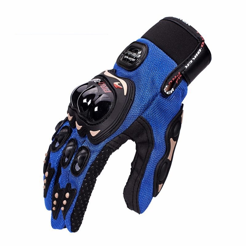 INBIKE, guantes de malla transpirable para motocicleta, pantalla táctil con almohadilla de Palma TPR, nudillo duro, negro, grande: Azul / M