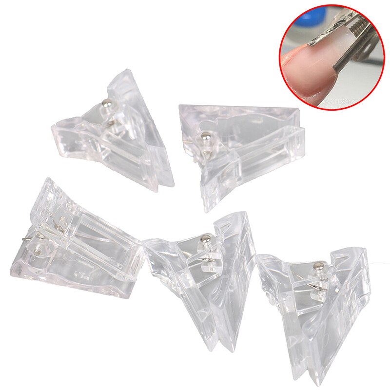 5pz pratici chiodi finti morsetto punte per unghie clip dito trasparente costruzione rapida gel estensione chiodo arte manicure attrezzo