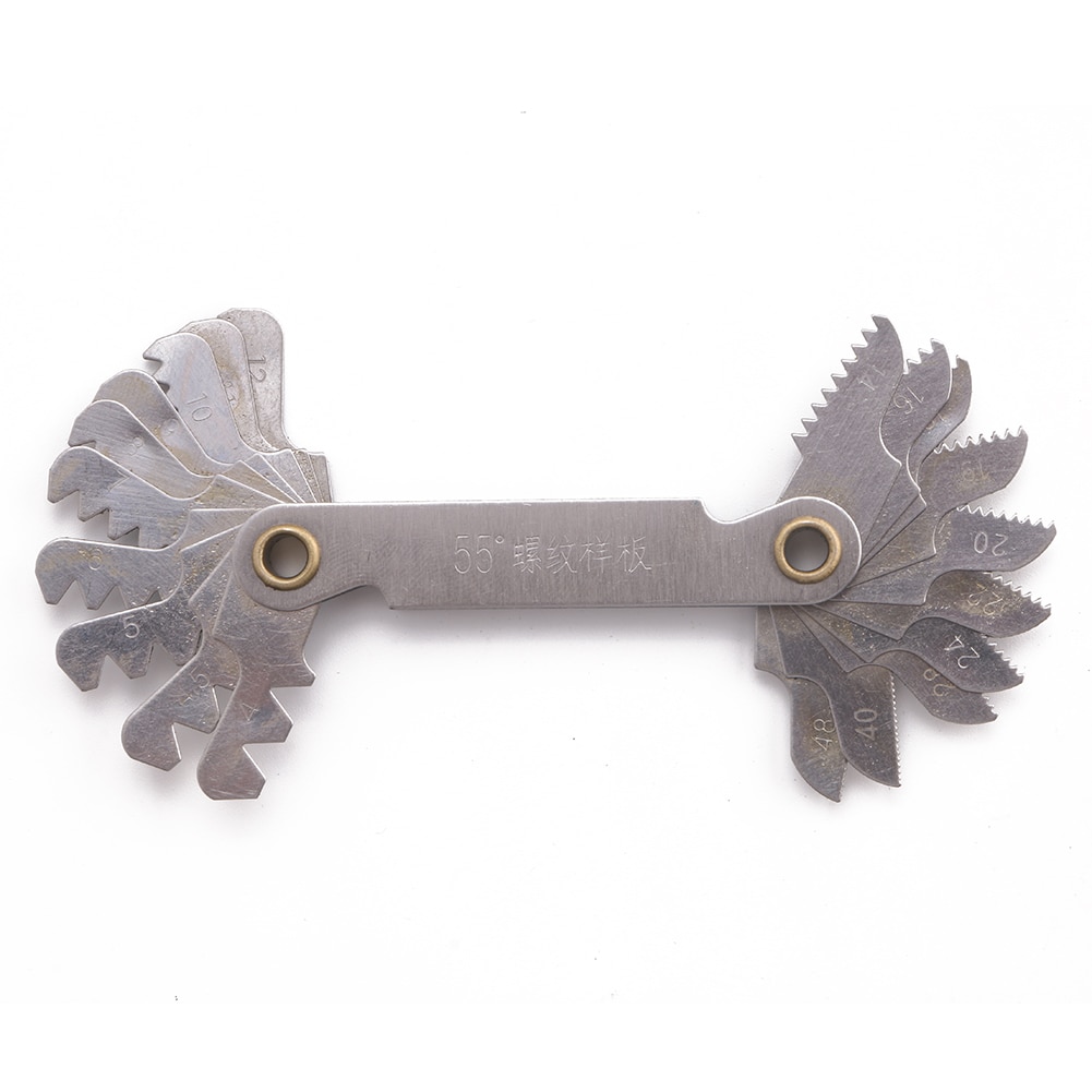 Foldable Screw Pitch Gauge Whitworth 55 Degree Thread Measuring Gage