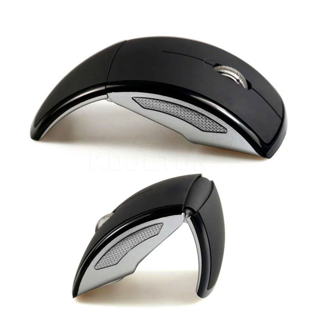 2.4G Wireless Mouse Foldable Computer Mouse Mini Travel Notebook Mute Mouse USB Receiver for Laptop PC: Black