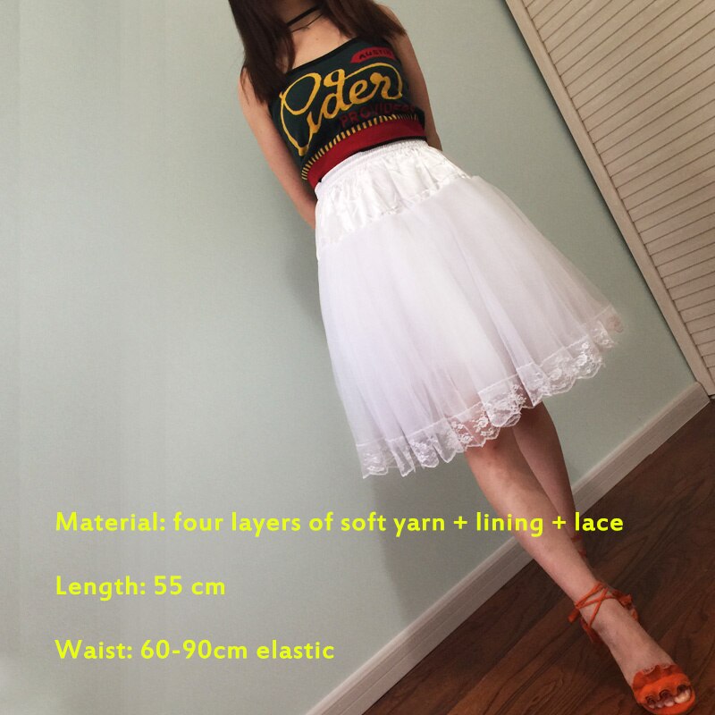 Petticoat For Short Wedding Dress White Soft Tulle Lace Rockabilly Underskirt Girls Wedding Accessories Wedding Dress Puffy Tutu