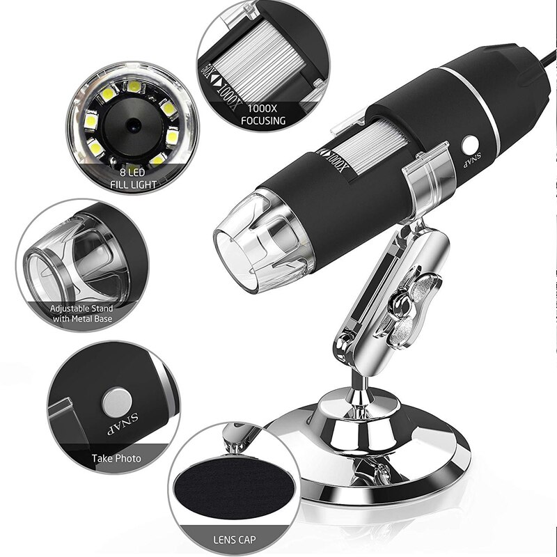 Three In One High-definition Digital Microscope Industrial Microscope 300000 1000 Times Led Light Electron Microscope