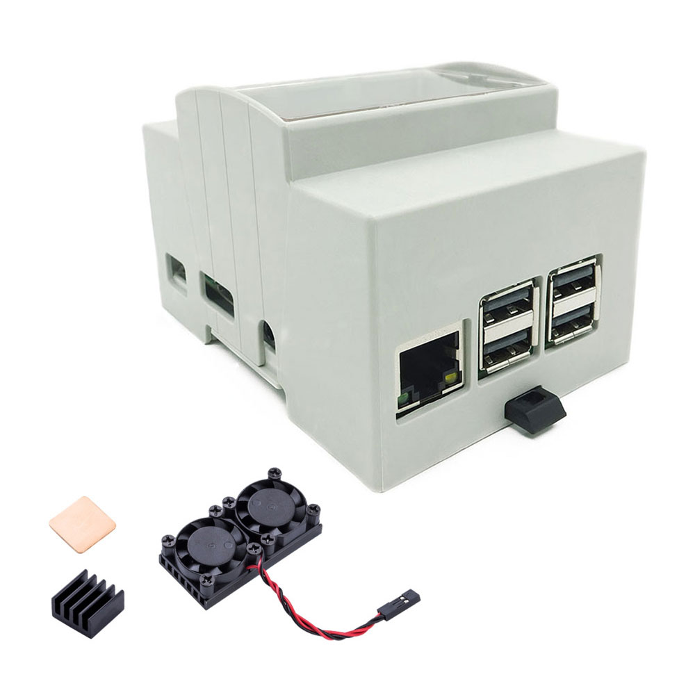 Boîtier de protection pour Raspberry Pi 4, modèle B, ABS, blanc, directe: Bleu