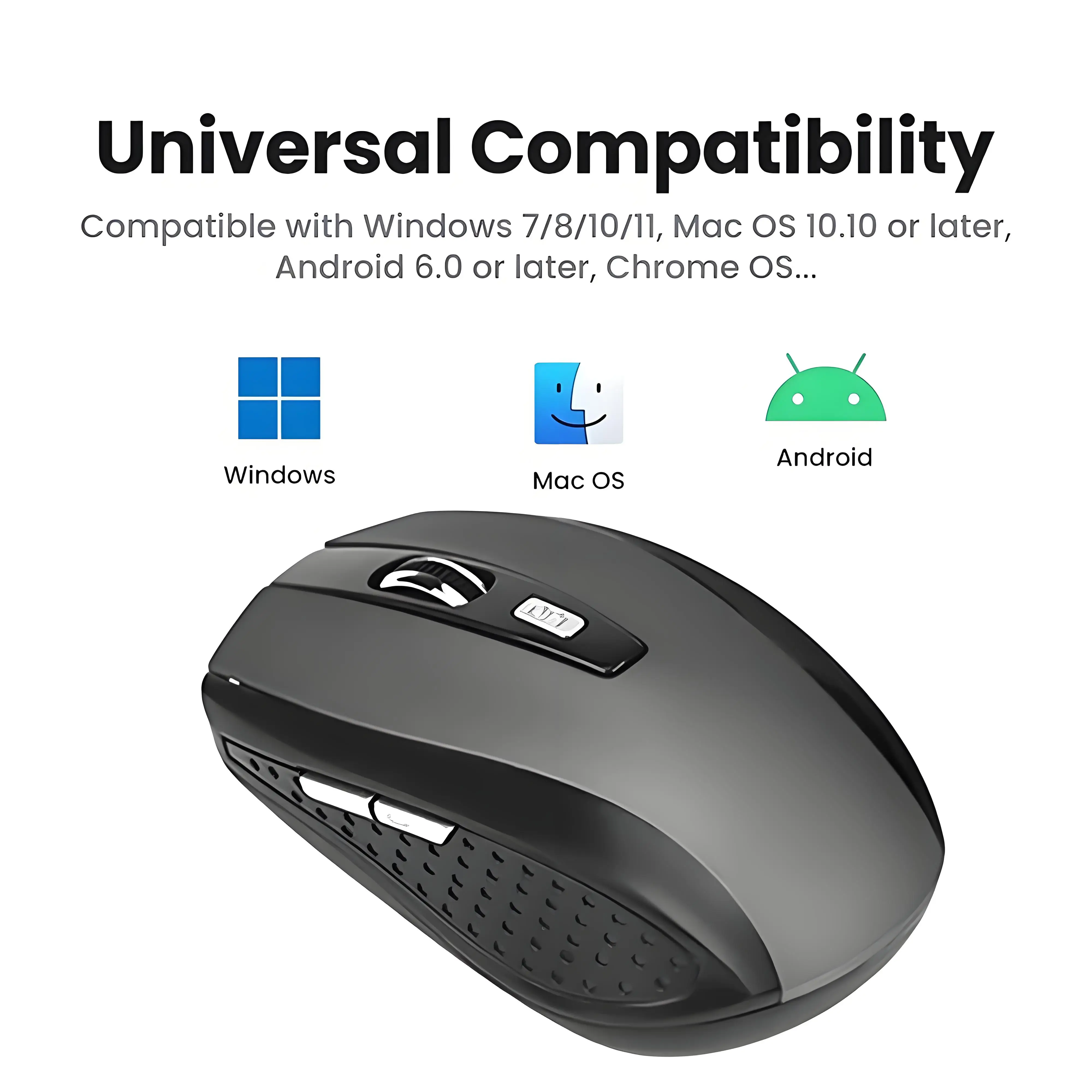 Wireless Mouse 2.4G Silent Mouse Portable Mobile Optical Office Mouse 1600 Adjustable DPI Levels for Notebook PC Laptop MacBook