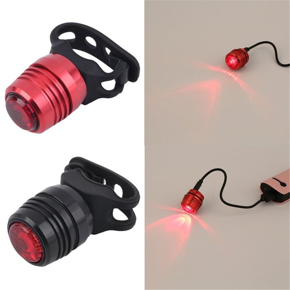 USB Rechargeable 3-Mode Bike Tail Lamp Bike Bicycle Tail Rear Warning Red Light Lamp Aluminum alloy+ Silicone