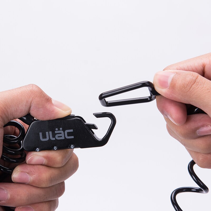 ULAC Helmet Lock & Cable Mini Portable Spring Combination Cable Lock Senior Travel Luggage Locks Motorcycle Scooter Helmet Lock