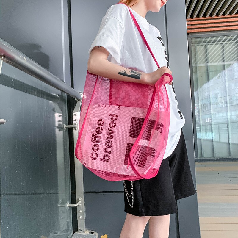 Unyqoos® Extra Grote Opvouwbare Mesh Strandtas met Geïsoleerd Koelvak