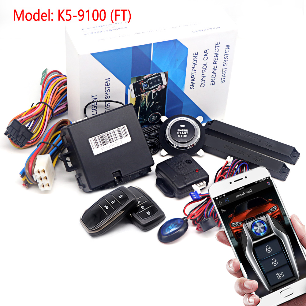 Carro Universal Sistema De Alarme, Auto Start Stop Sistema, Controle Remoto, Ignição Do Motor, Kit Autostart, Keyless Push, Acessórios Do Carro: YELLOW